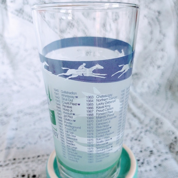 COLLECTIBLE MAY 4, 2002 KENTUCKY DERBY GLASS 128TH DERBY CHURCHILL DOWNS 5.25" - Picture 2 of 10